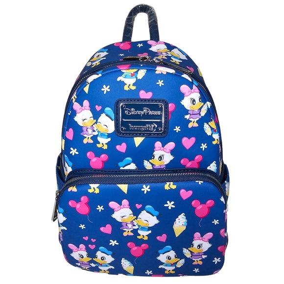 Loungefly Handbags - Loungefly Disney Parks Donald and Daisy Blue and Pink Love Mini Backpack